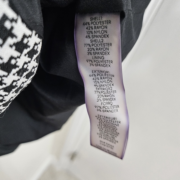 Calvin Klein Elegant Black and White Houndstooth Suit Jacket size 18 - Picture 6 of 12